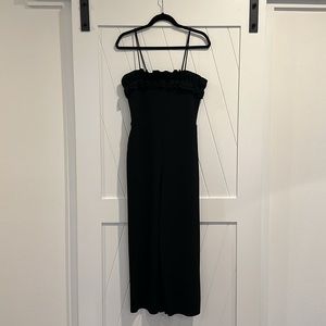 Black jumpsuit ruffle top Zara black